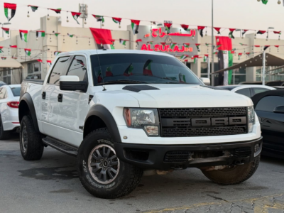 2011 Ford F-150 SVT Raptor 6.2 Liters V8 Petrol Engine White Black Pickup Truck Automatic