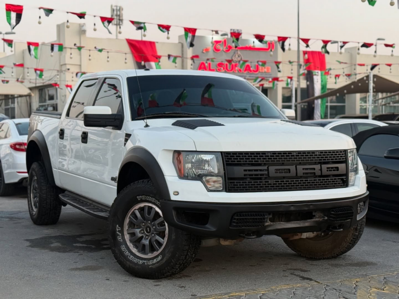 2011 Ford F-150 SVT Raptor 6.2 Liters V8 Petrol Engine White Black Pickup Truck Automatic