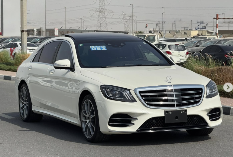 2019 Mercedes-Benz S 560 AMG Line 4.0 Litres V8 Petrol Engine White Black Sedan