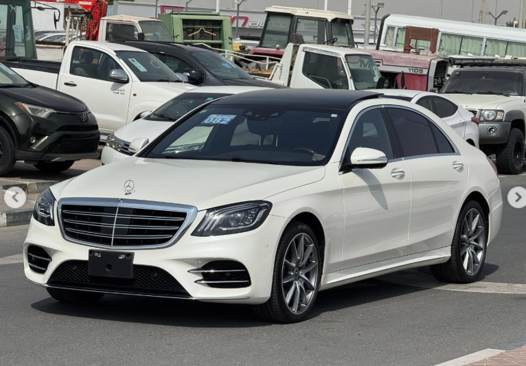 2019 Mercedes-Benz S 560 AMG Line 4.0 Litres V8 Petrol Engine White Black Sedan
