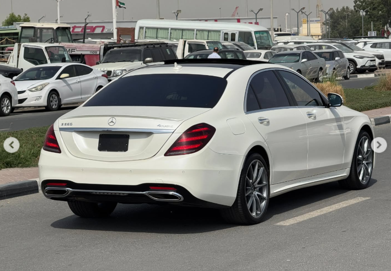 2019 Mercedes-Benz S 560 AMG Line 4.0 Litres V8 Petrol Engine White Black Sedan