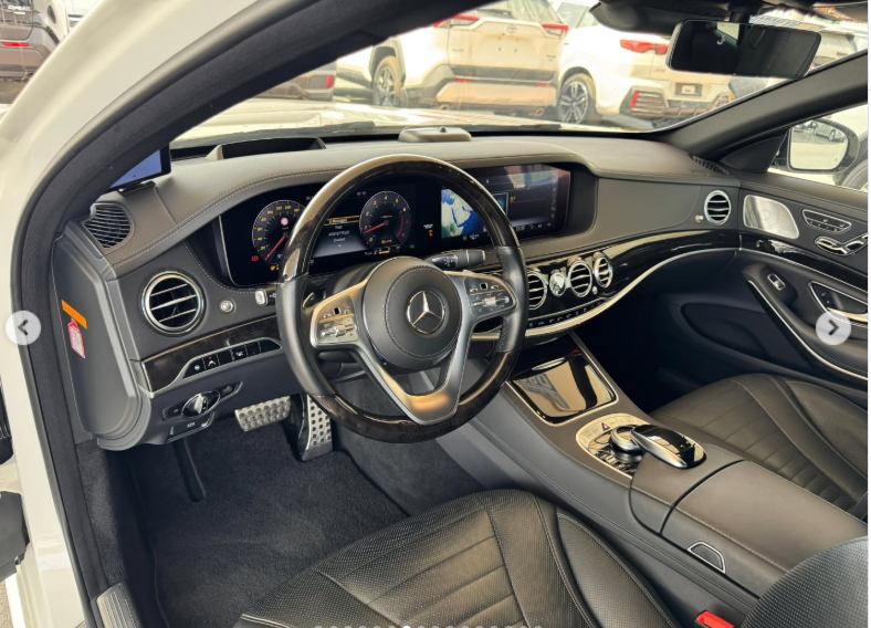 2019 Mercedes-Benz S 560 AMG Line 4.0 Litres V8 Petrol Engine White Black Sedan