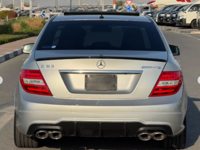2014 Mercedes-Benz C63 AMG Edition 507 6.2 Liters Naturally Aspirated V8 Engine Silver Black Sedan