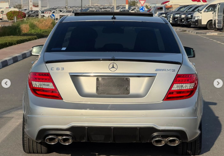 2014 Mercedes-Benz C63 AMG Edition 507 6.2 Liters Naturally Aspirated V8 Engine Silver Black Sedan