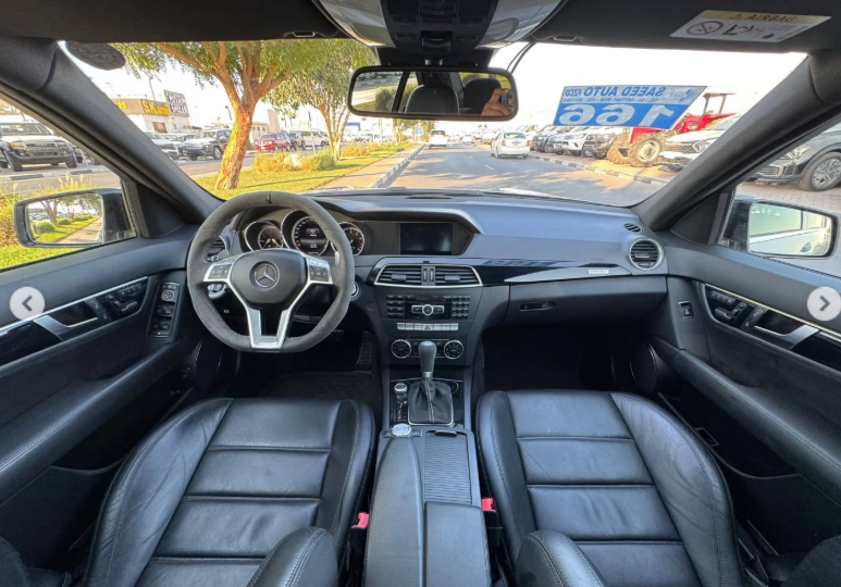 2014 Mercedes-Benz C63 AMG Edition 507 6.2 Liters Naturally Aspirated V8 Engine Silver Black Sedan