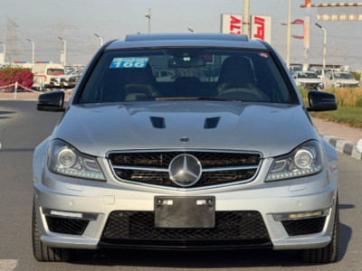 2014 Mercedes-Benz C63 AMG Edition 507 6.2 Liters Naturally Aspirated V8 Engine Silver Black Sedan