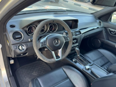 2014 Mercedes-Benz C63 AMG Edition 507 6.2 Liters Naturally Aspirated V8 Engine Silver Black Sedan