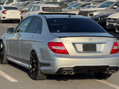 2014 Mercedes-Benz C63 AMG Edition 507 6.2 Liters Naturally Aspirated V8 Engine Silver Black Sedan