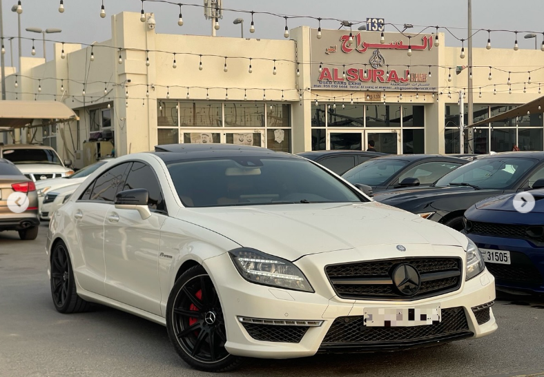 2012 Mercedes-Benz CLS63 AMG 5.5-liter twin-turbo V8 Petrol Engine White Beige Sedan RWD