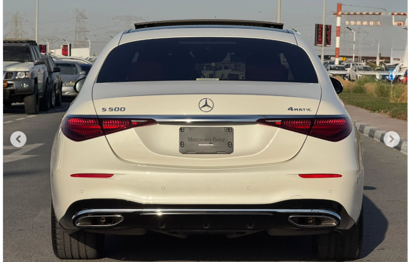 2022 Mercedes-Benz S500 LWB AMG 3.0L inline-6 turbocharged Engine White Orange Sedan AWD