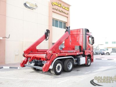 2016 Mercedes Actros 2548 6x2 Skip Loader 6 Cylinder Diesel Engine Automatic Red