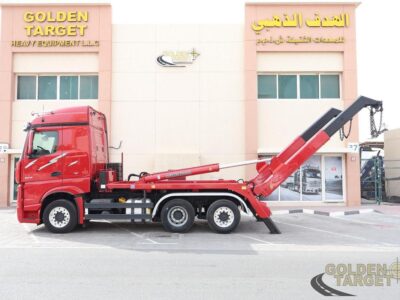 2016 Mercedes Actros 2548 6x2 Skip Loader 6 Cylinder Diesel Engine Automatic Red