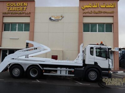 2014 SCANIA P370 6x2 Double Skip Loader 6 Cylinder Diesel Engine Automatic White