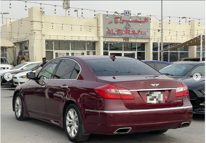 2013 Hyundai Genesis 3.8-liter V6 Petrol Engine Maroon Beige Sedan American Specs RWD