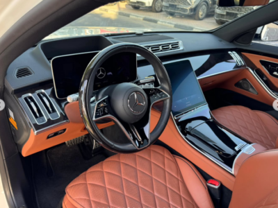 2022 Mercedes-Benz S500 LWB AMG 3.0L inline-6 turbocharged Engine White Orange Sedan AWD