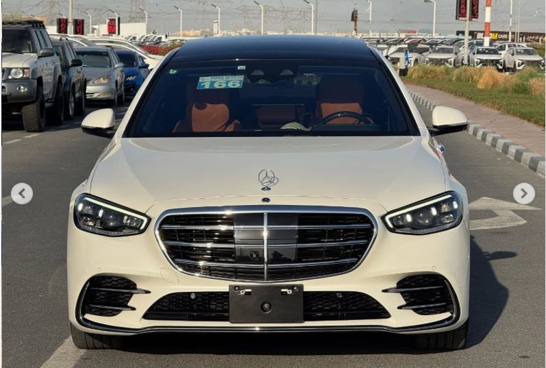 2022 Mercedes-Benz S500 LWB AMG 3.0L inline-6 turbocharged Engine White Orange Sedan AWD