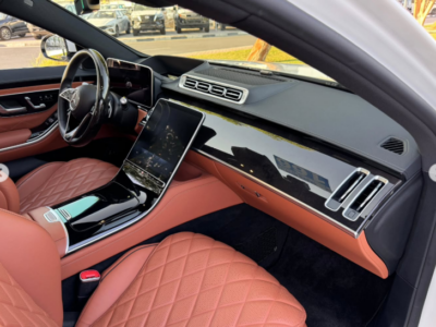 2022 Mercedes-Benz S500 LWB AMG 3.0L inline-6 turbocharged Engine White Orange Sedan AWD