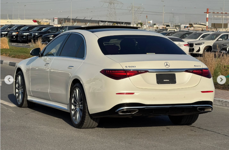 2022 Mercedes-Benz S500 LWB AMG 3.0L inline-6 turbocharged Engine White Orange Sedan AWD