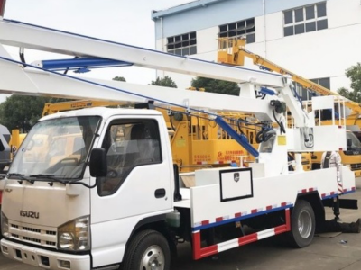 2023 Isuzu Bucket Truck N-Series 5.2 Litres 4 Cylinders Turbo-Diesel Engine White Truck