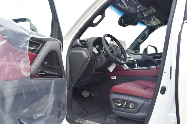 2025 Lexus LX 700h 3.5-liter twin-turbocharged V6 Hybrid Engine White Red SUV