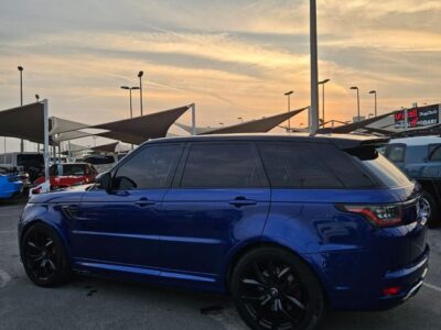 2019 Land Rover Range Rover Sport SVR 5.0-liter Supercharged V8 Petrol Engine Blue Tan SUV
