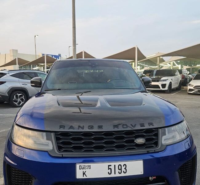 2019 Land Rover Range Rover Sport SVR 5.0-liter Supercharged V8 Petrol Engine Blue Tan SUV