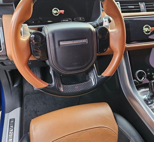 2019 Land Rover Range Rover Sport SVR 5.0-liter Supercharged V8 Petrol Engine Blue Tan SUV