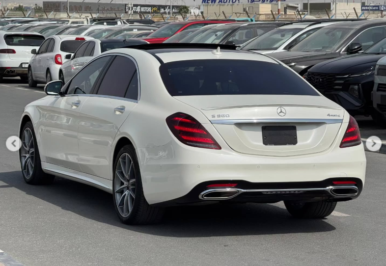 2019 Mercedes-Benz S560 4.0-liter twin-turbocharged Petrol Engine White Black Luxury Sedan