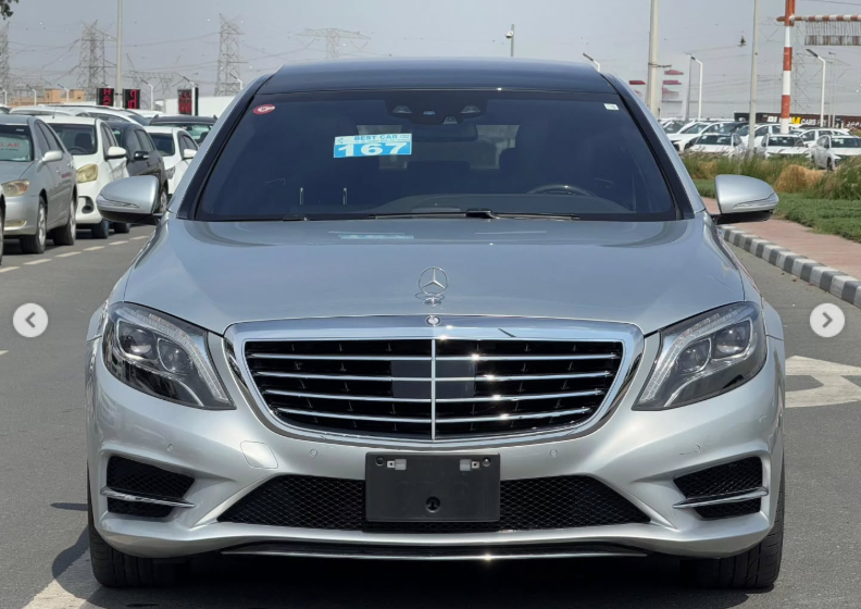 2014 Mercedes-Benz S 550 4.7-liter twin-turbocharged V8 Petrol Engine Silver Black Sedan