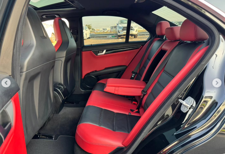 2012 Mercedes-Benz C63 AMG 6.2-liter Naturally Aspirated V8 Petrol Engine Black Red Sedan