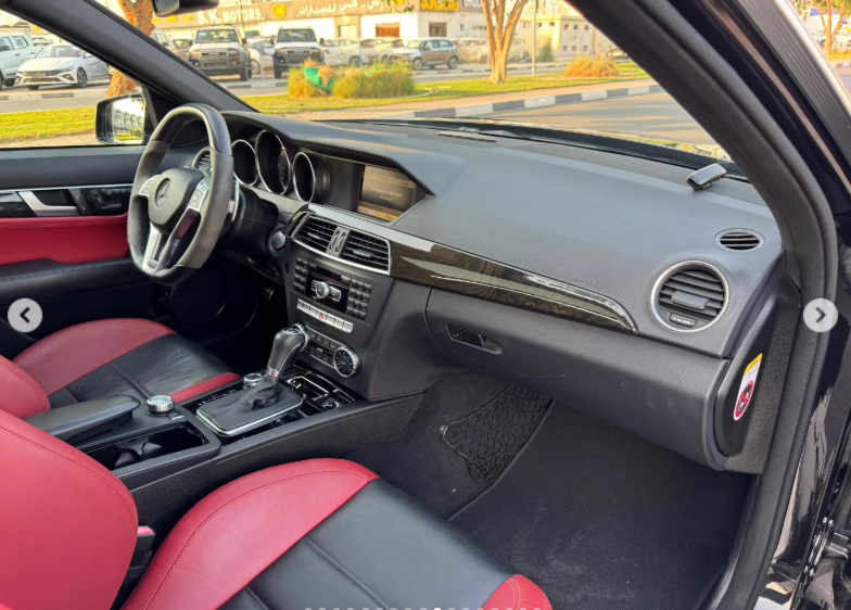 2012 Mercedes-Benz C63 AMG 6.2-liter Naturally Aspirated V8 Petrol Engine Black Red Sedan