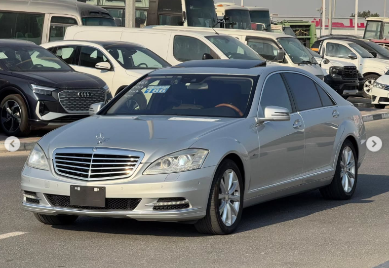 2012 Mercedes-Benz S 550 AMG 4.6-liter twin-turbo V8 Petrol Engine Silver Black Luxury Sedan