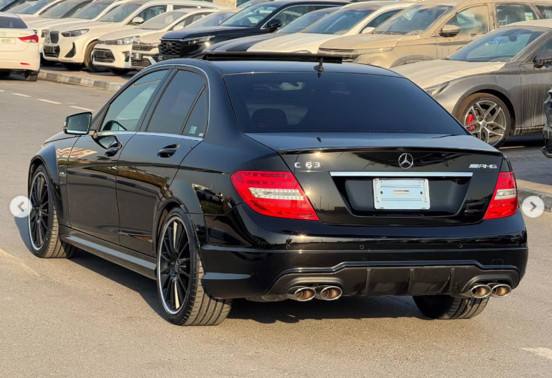 2012 Mercedes-Benz C63 AMG 6.2-liter Naturally Aspirated V8 Petrol Engine Black Red Sedan