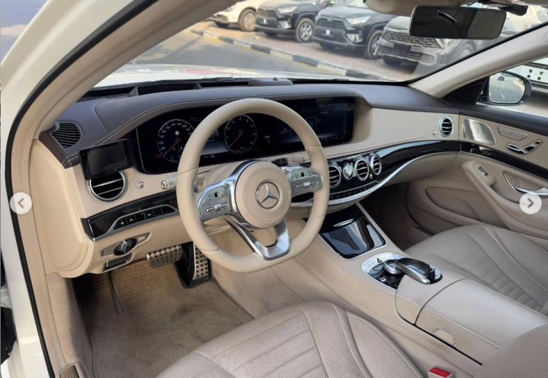 2020 Mercedes-Benz S 450 3.0 Litres V6 Biturbo Petrol Engine White Beige Luxury Sedan