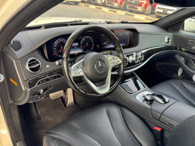 2018 Mercedes-Benz S-Class S 450 3.0 Litres V6 Twin-Turbo Petrol Engine White Black Sedan