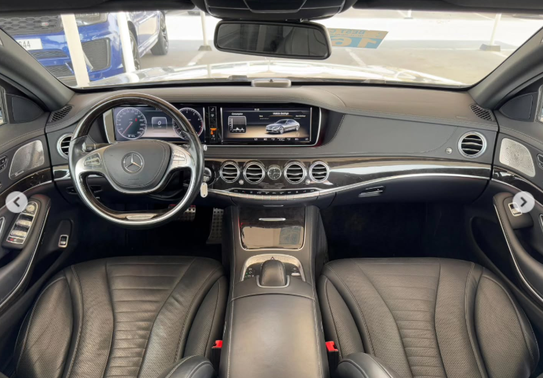 2014 Mercedes-Benz S 550 4.7-liter twin-turbocharged V8 Petrol Engine Silver Black Sedan