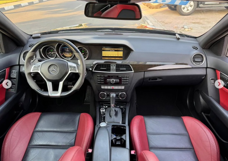 2012 Mercedes-Benz C63 AMG 6.2-liter Naturally Aspirated V8 Petrol Engine Black Red Sedan