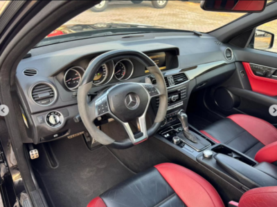 2012 Mercedes-Benz C63 AMG 6.2-liter Naturally Aspirated V8 Petrol Engine Black Red Sedan