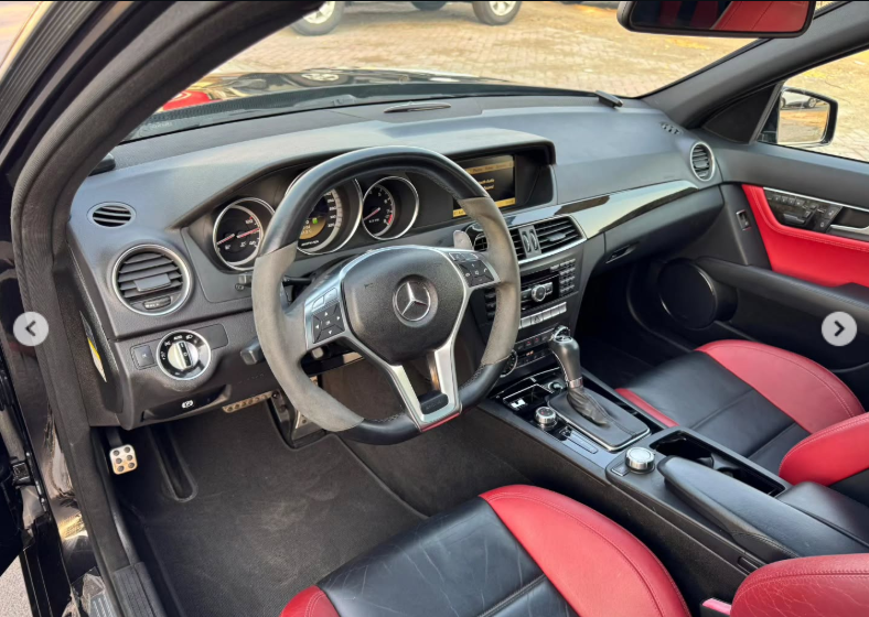 2012 Mercedes-Benz C63 AMG 6.2-liter Naturally Aspirated V8 Petrol Engine Black Red Sedan