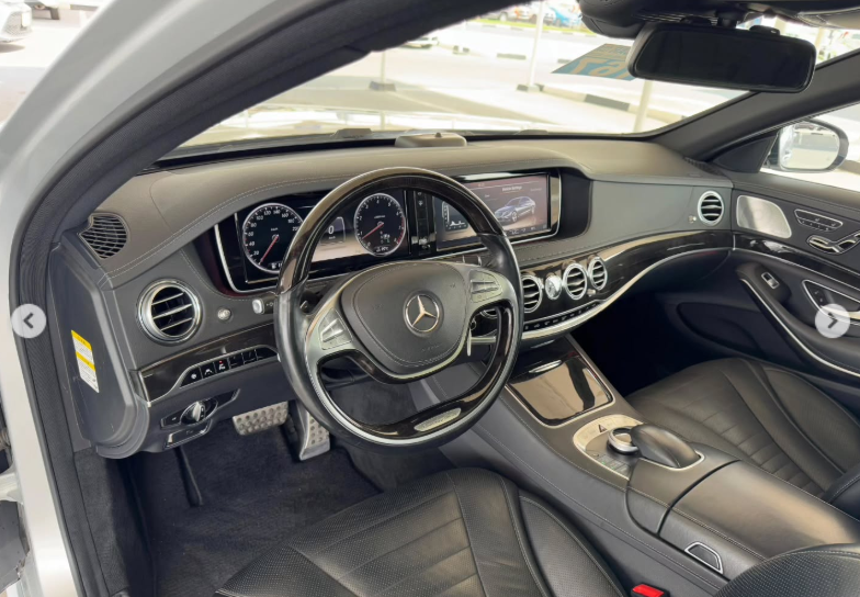 2014 Mercedes-Benz S 550 4.7-liter twin-turbocharged V8 Petrol Engine Silver Black Sedan