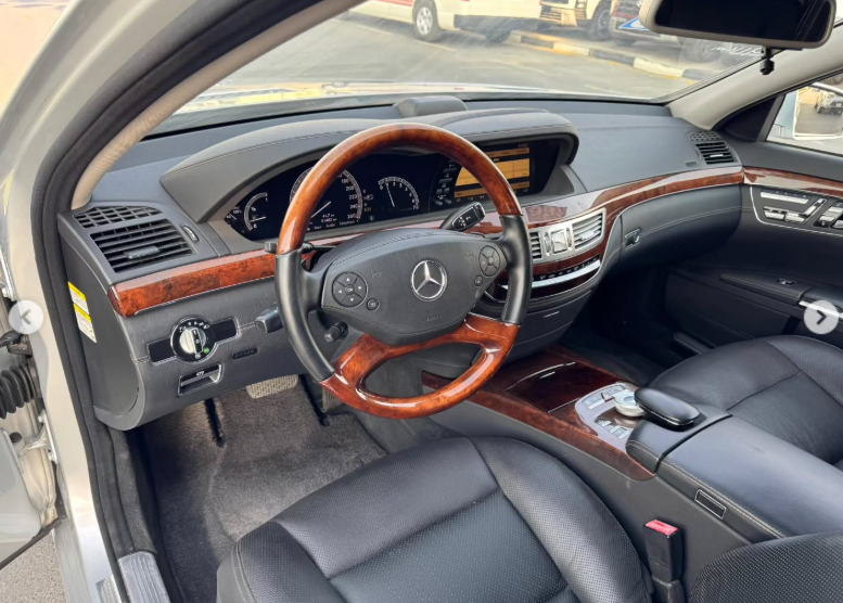 2012 Mercedes-Benz S 550 AMG 4.6-liter twin-turbo V8 Petrol Engine Silver Black Luxury Sedan