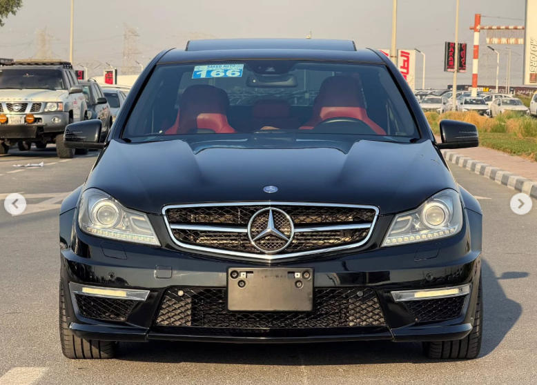 2012 Mercedes-Benz C63 AMG 6.2-liter Naturally Aspirated V8 Petrol Engine Black Red Sedan