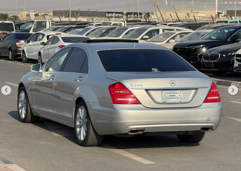 2012 Mercedes-Benz S 550 AMG 4.6-liter twin-turbo V8 Petrol Engine Silver Black Luxury Sedan