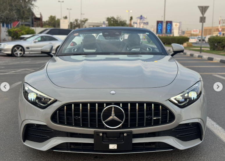 2023 Mercedes-AMG SL 43 2.0-liter turbocharged inline-four Engine Silver Black Convertible
