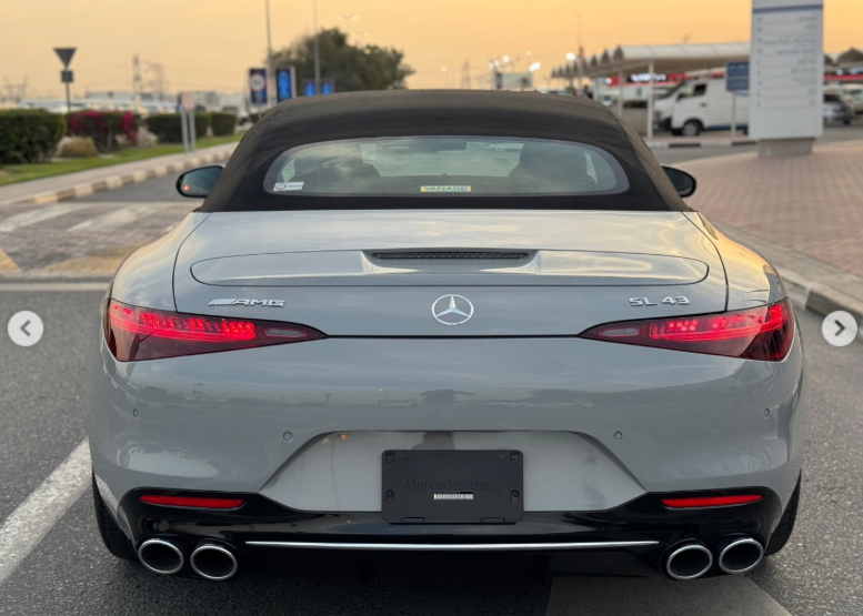 2023 Mercedes-AMG SL 43 2.0-liter turbocharged inline-four Engine Silver Black Convertible