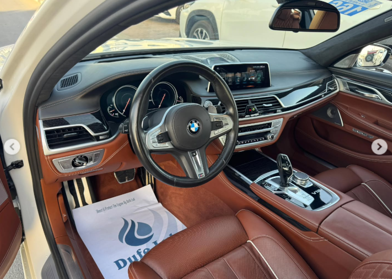 2017 BMW M760Li xDrive 6.6-liter TwinPower Turbo V12 Petrol Engine White Brown Luxury Sedan