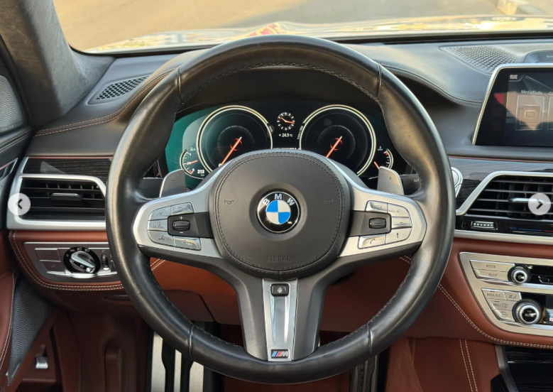 2017 BMW M760Li xDrive 6.6-liter TwinPower Turbo V12 Petrol Engine White Brown Luxury Sedan