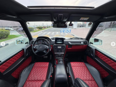 2017 Mercedes-Benz G 63 AMG 5.5 Liters V8 Biturbo Petrol Engine White Red SUV