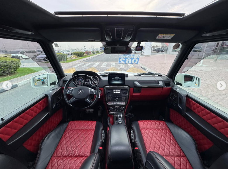 2017 Mercedes-Benz G 63 AMG 5.5 Liters V8 Biturbo Petrol Engine White Red SUV