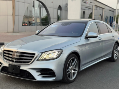 2018 Mercedes-Benz S 560 4.0-liter twin-turbo V8 Petrol Engine Silver Black Luxury Sedan